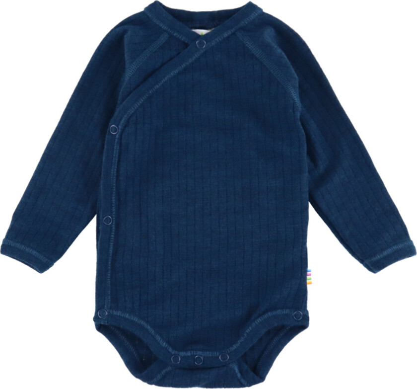 Omslagsbody I/e - Ull - Rib - Mørk Turkis - - 40 - Langermet Body