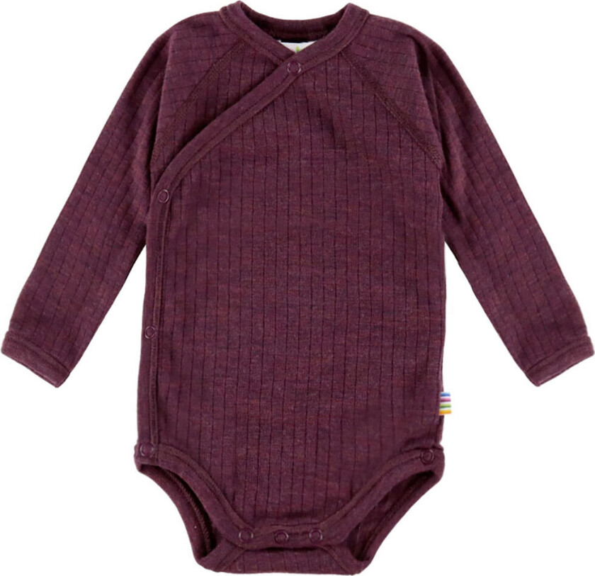 Omslagsbody I/e - Ull - Rib - Plomme - - 40 - Langermet Body