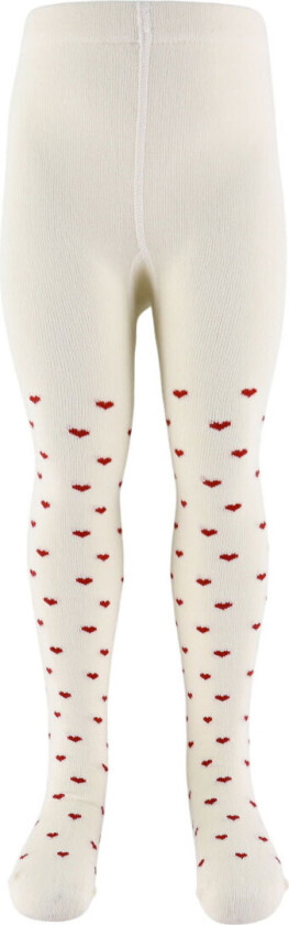 Lil' Atelier Strømpebukser - NbfReba - Turteldue/Rød Hearts - Lil Atelier - 74/80 - Strømpebukser