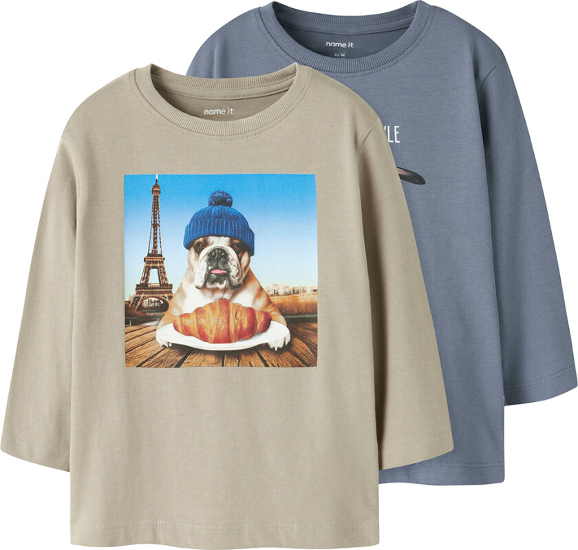 Gensere - 2-pack - NmmVoto - Islandsk fossil/flint Stone - - 3 år (98) - Genser