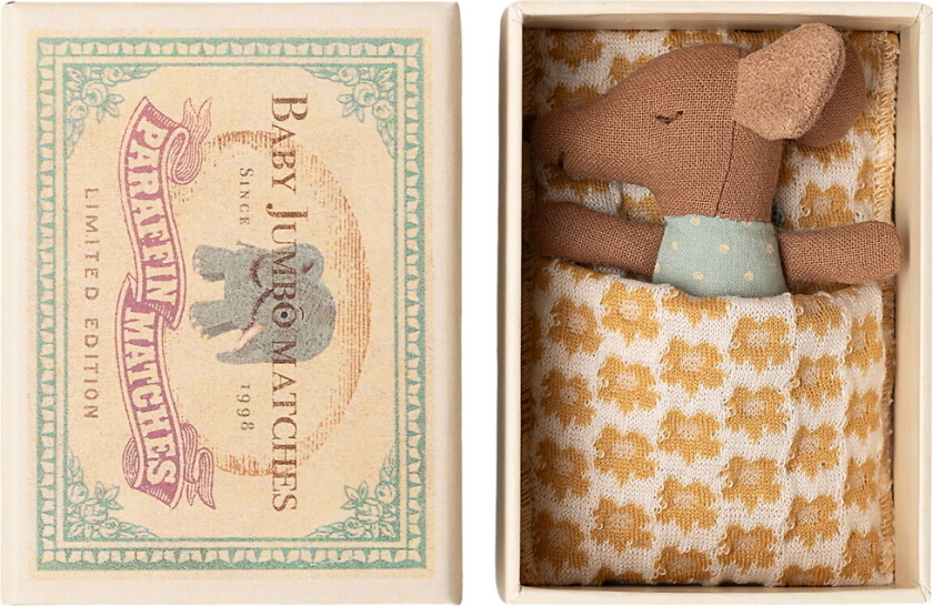 Mus - Babymus I Fyrstikkeske - Blå - - OneSize - Dukke