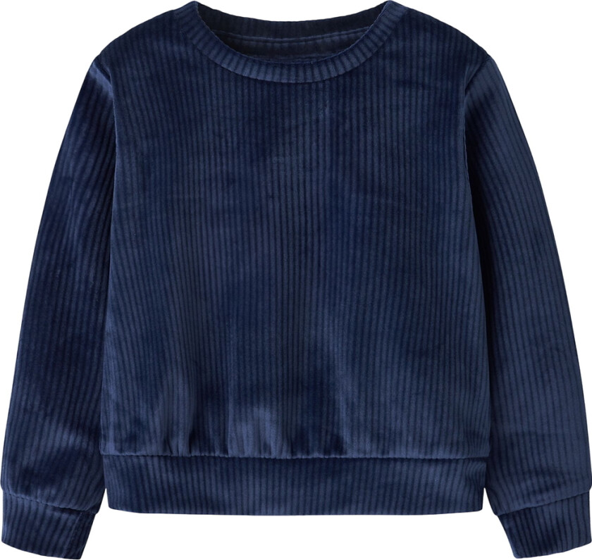 Genser - Fløyelsvelur - Beskjært - NmfVeloa - Navy Blaze - - 6 år (116) - Genser
