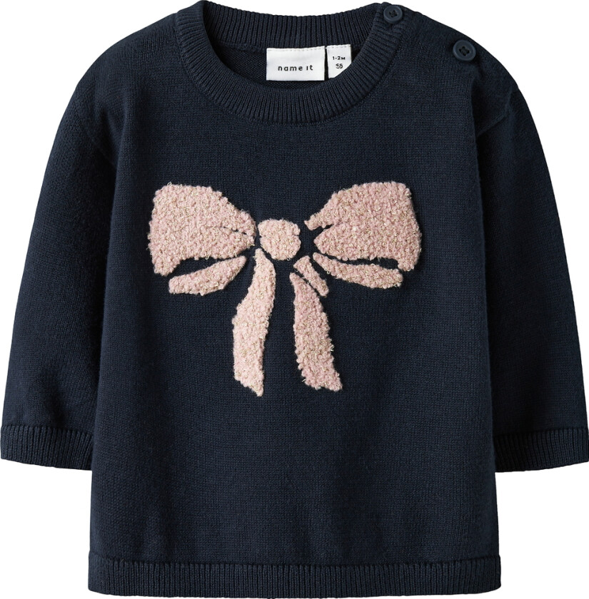 Genser - Strikk - NbfRebow - Navy Blazer m. Sløyfe - - 68 - Genser