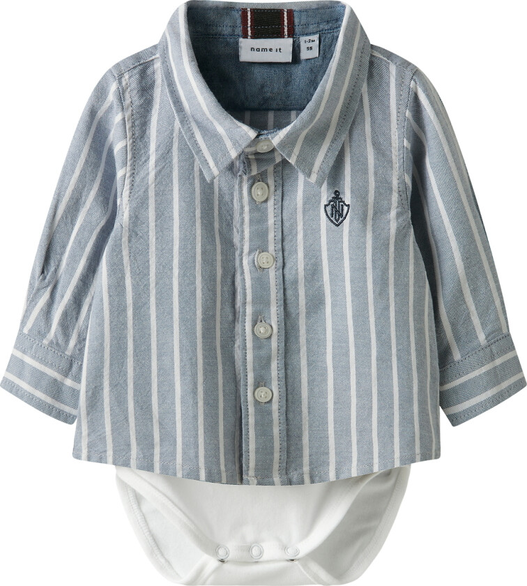 Skjorte I/e - NbmRekid - Flint Stone/Tynn Stripe - B - - 50 - Langermet Body