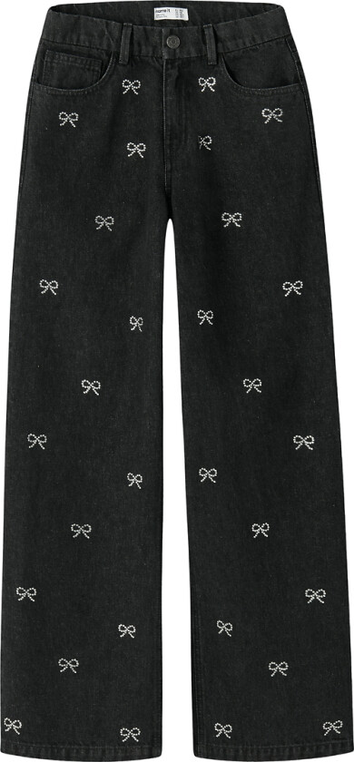 Jeans - NkfRose - Dark Grey Denim m. Sløyfer - - 7 år (122) - Jeans