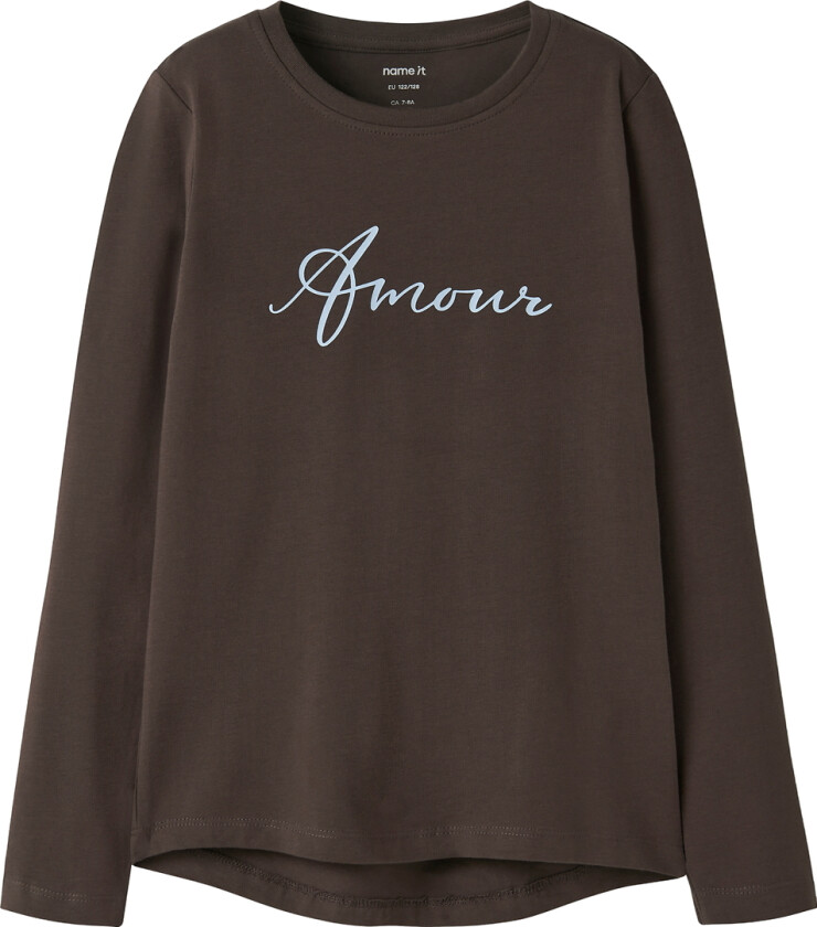 Genser - NkfVix - Seal Brown/Kjærlighet - - 9-10 år (134-140) - Genser