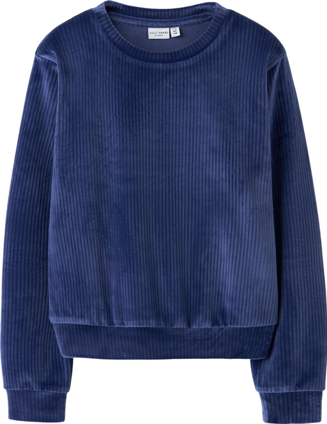 Genser - Fløyelsvelur - NkfVeloa - Beacon Blue - - 9-10 år (134-140) - Genser