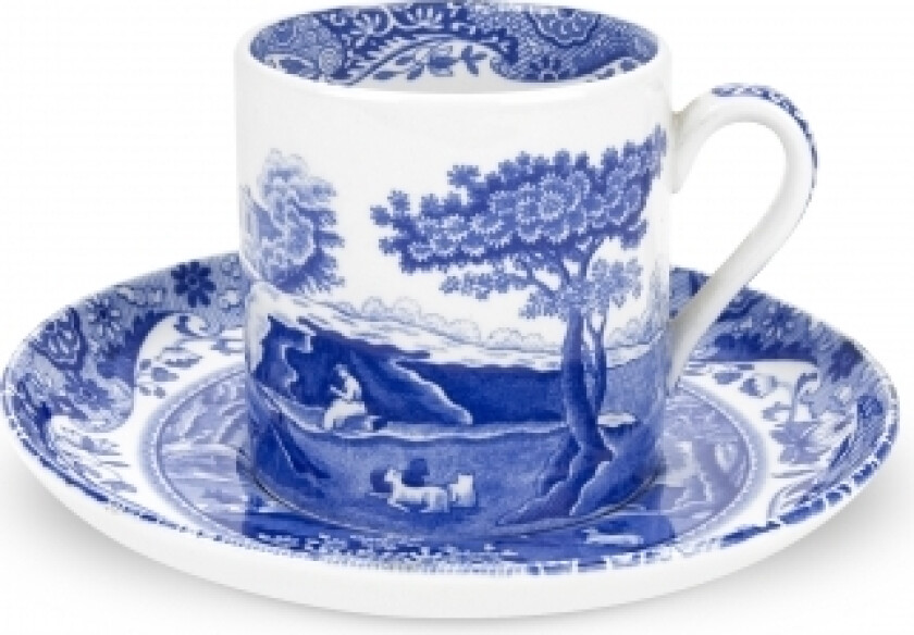 Blue Italian kaffekopp og skål 9cl