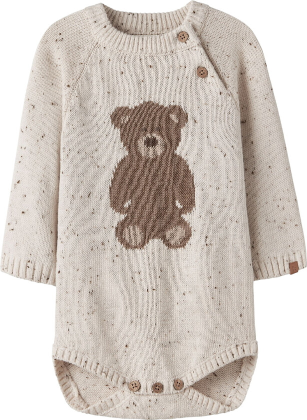 Lil' Atelier Body I/e - Strikk - NbnGalto - Turtledove/Teddy - Lil Atelier - 56 - Langermet Body