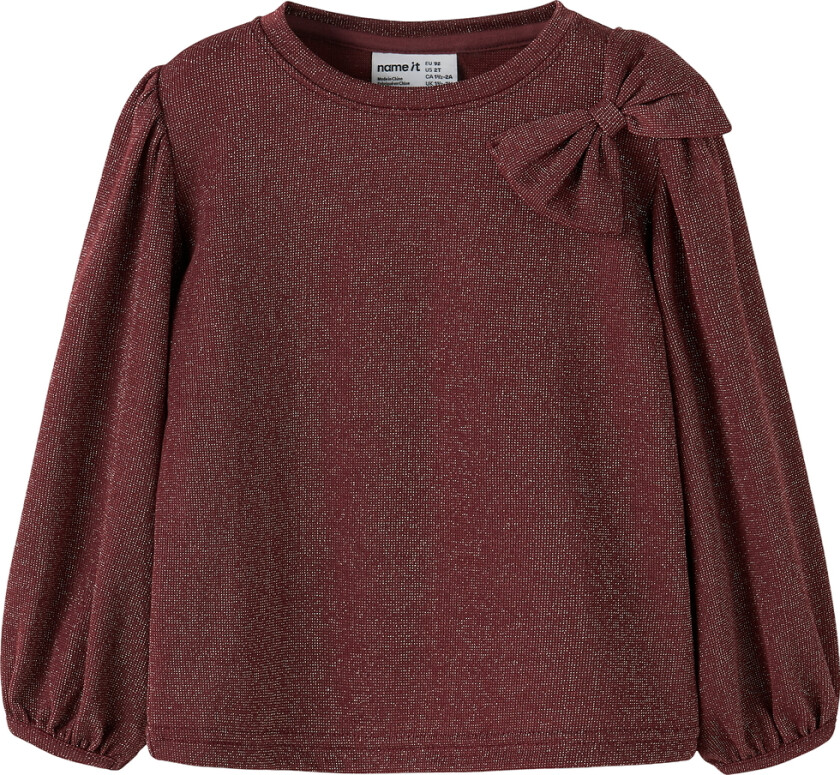 Genser - NmfRoisin - Burgundy m. Glitter - - 2 år (92) - Genser