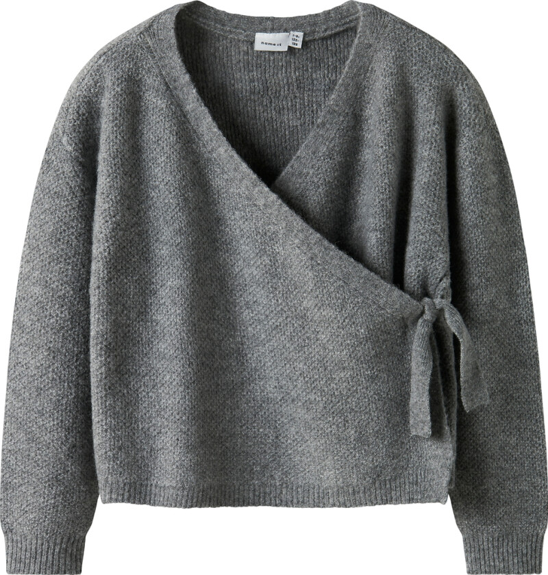 Genser - Strikk - NkfSanie - Grey Melange - - 9-10 år (134-140) - Genser