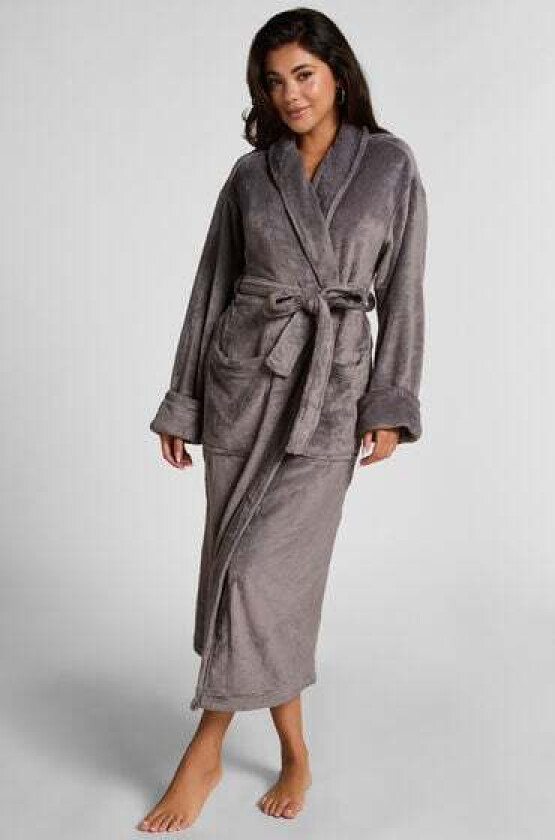 Myk fleece-badekåpe Grå