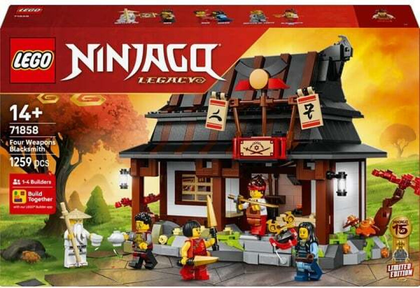 Ninjago 71858 15-årsjubileumssett med 4 våpen-smia