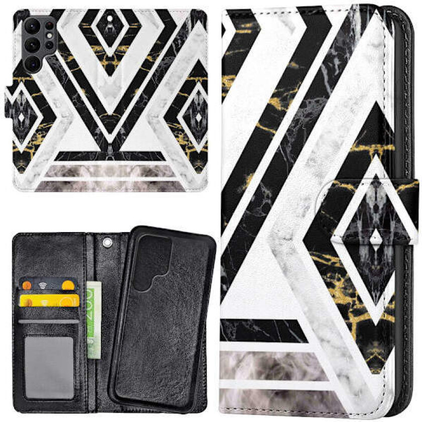 Samsung Galaxy S23 Ultra - Lommebok Deksel Krokete Mønster