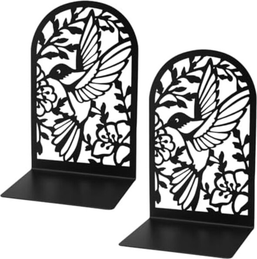 85x120x181mm 2 Pakning Metall Bokstøtter Svarte Bokstøtter med Sklisikre Stoppere for Skole Hjemmekontor