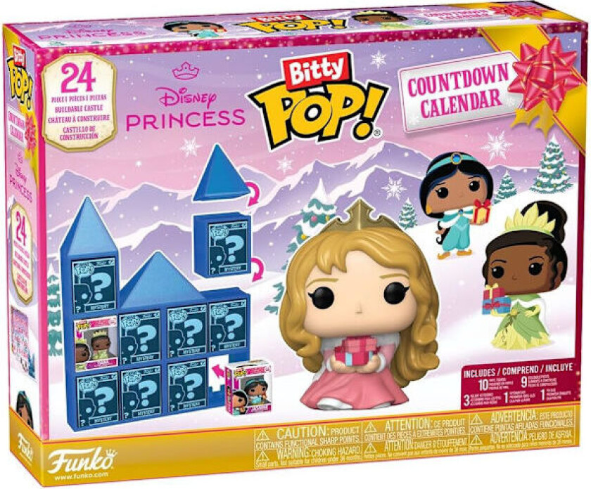 Funko Bitty Pop! Nedtellingskalender: Disney Princess – Disney-prinsesser – Adventskalender – 24 dager med overraskelse Julehøytid