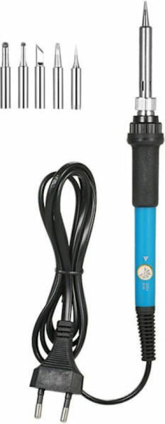Bilde av 60W Elektrisk loddebolt justerbar temperatur 5 erstatnings loddetupper YYV