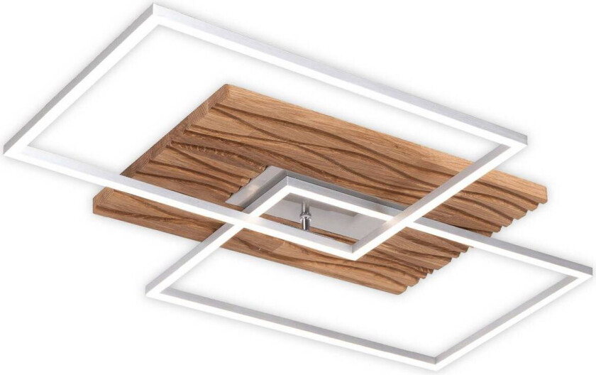 LED-taklampe Atacama S, eik/metall, tre