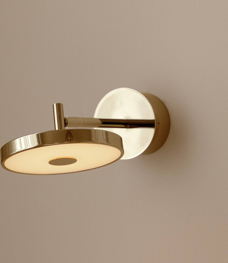 LED-vegglampe Asteria SHORT HW, polert messing, 28 cm