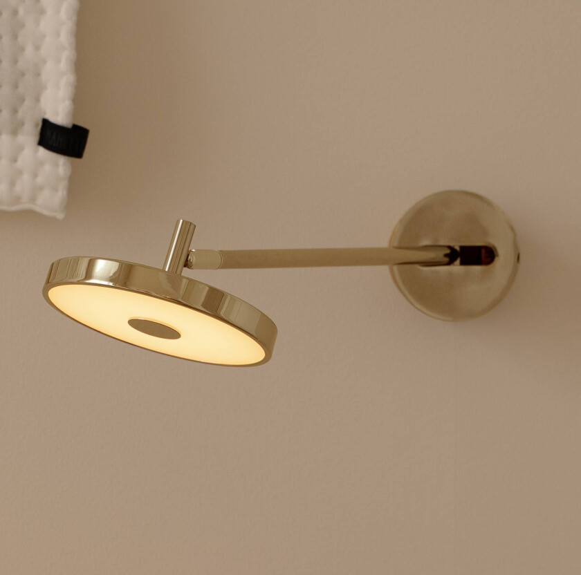 LED-vegglampe Asteria LONG HW, polert messing, 45 cm