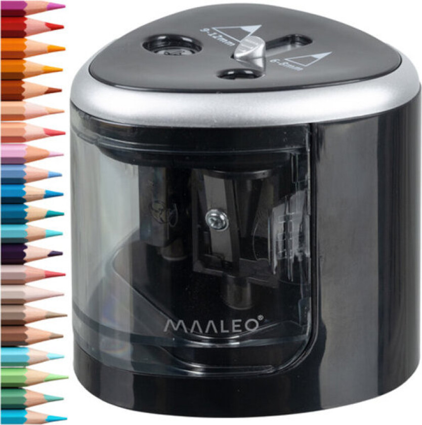 Bilde av Dobbel elektrisk blyantspisser, 2 hull, utskiftbare blader