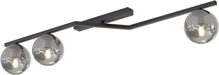 Naton taklampe 3-lys - Svart / Røykfarget