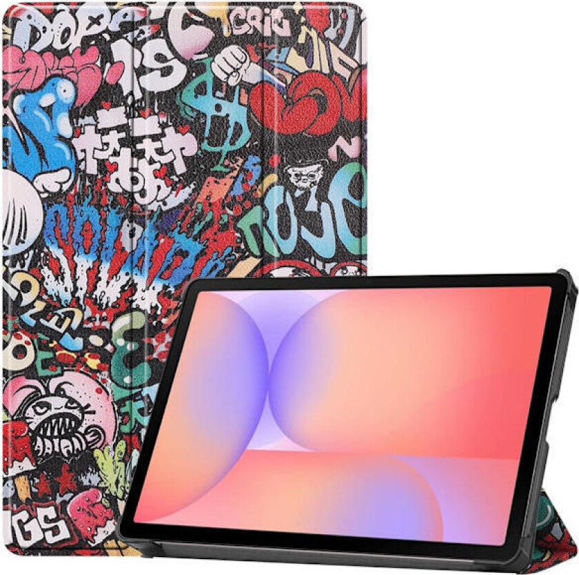 For Samsung Galaxy Tab S10 Lite / S10 FE / S9 FE Deksel med Mønster og Stativ - Graffiti