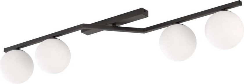 Naton taklampe 4-lys - Svart / Opal