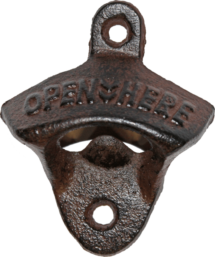 Veggmontert kapselåpner i støpejern