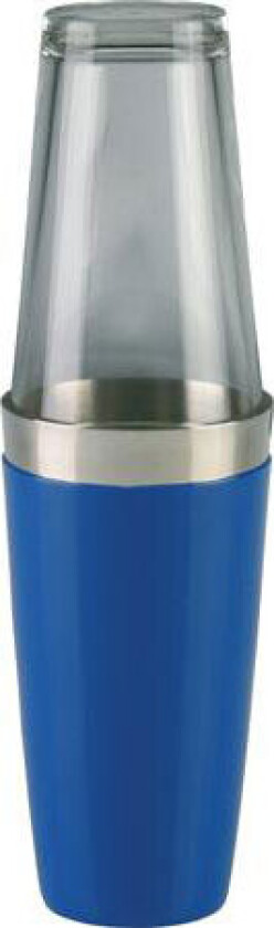 Bostonshaker i blått med shakerglass