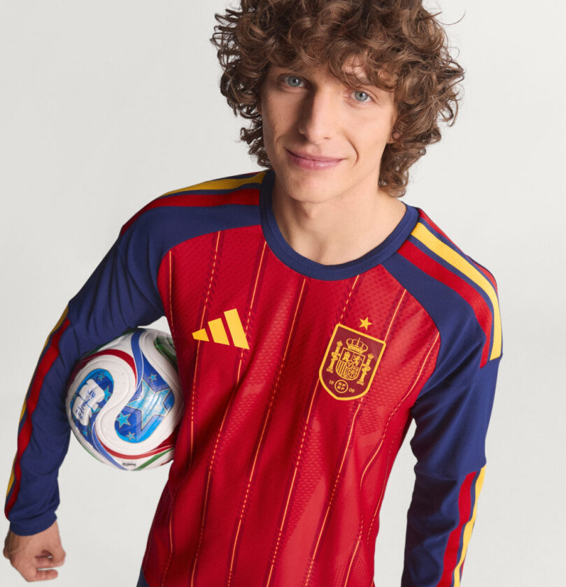 Spania Hjemmedrakt World Cup 2026 Authentic Langermet - adidas, størrelse Large