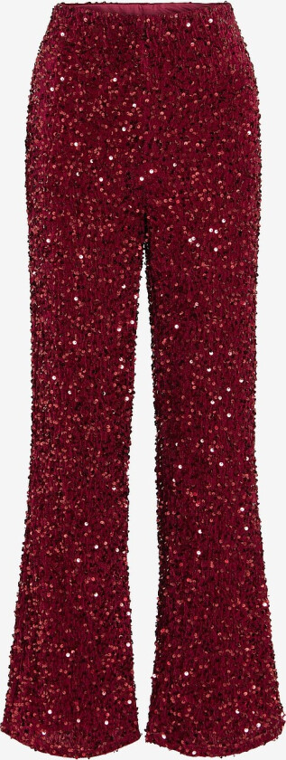 Paljettbukse viBelieve HW Wide Sequins Pants/ka - Rød