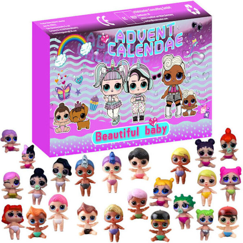 Adventskalender med dukkeleker for julen 2025, 24 dagers julekalender med figurer, for gutter og jenter, julegaver_tfrf