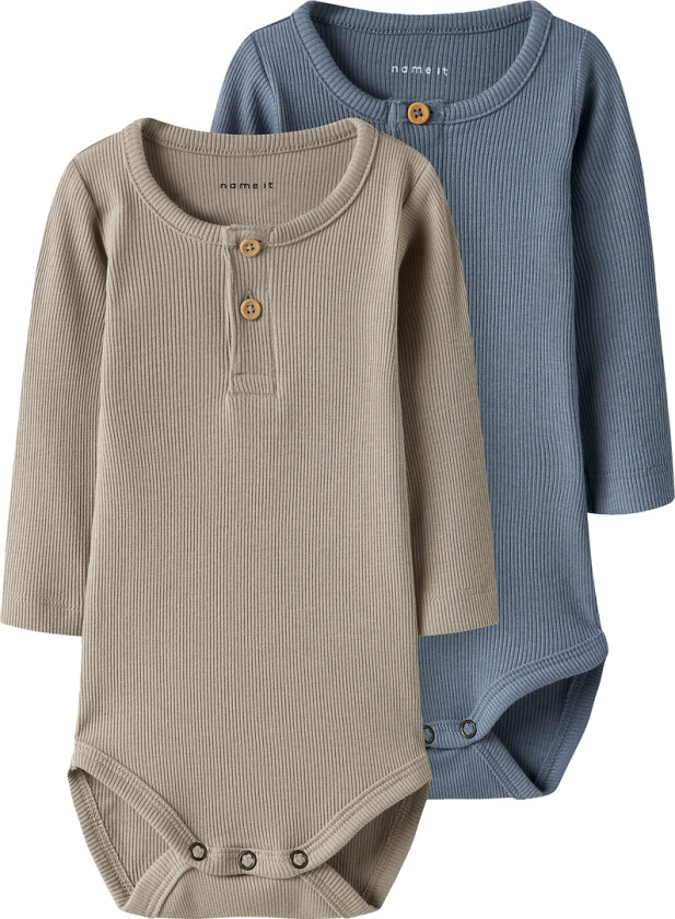 Body I/e - 2-pack - Rib - Noos - NbmKab - Troposfæren/PU - - 74 - Langermet Body