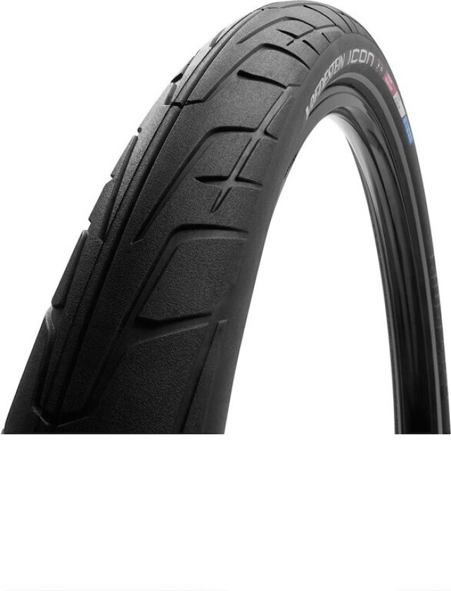 Icon tråddekk urban og elsykler 27,5''x 2.35 svart med refleks