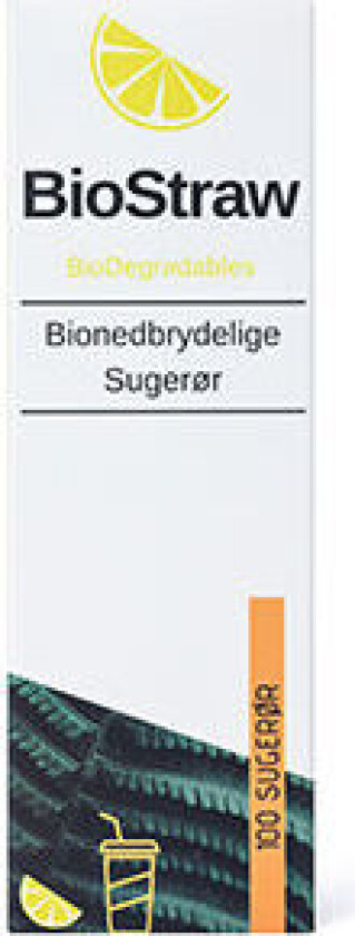 Bionedbrytbare Sugerør 100 Stk - 1 Pakker