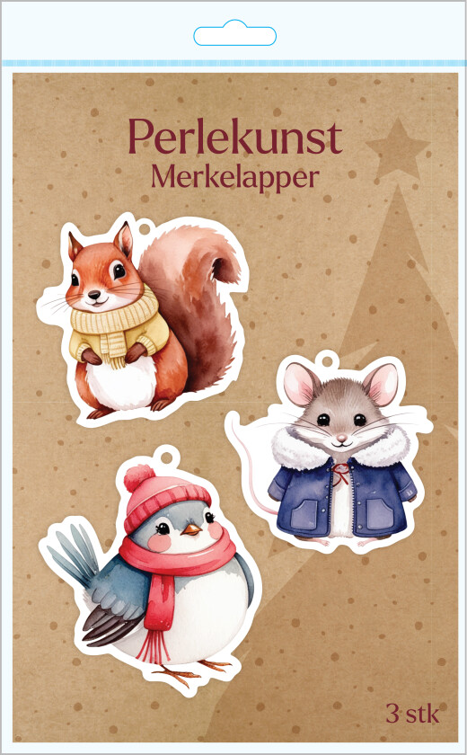Merkelapper perlekunst norske dyr