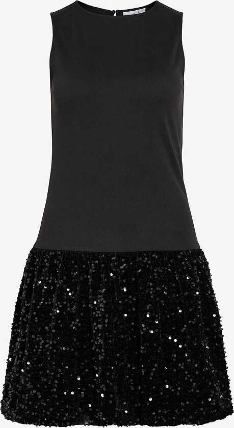Kjole viBelieve S/S Mix Sequins - Svart