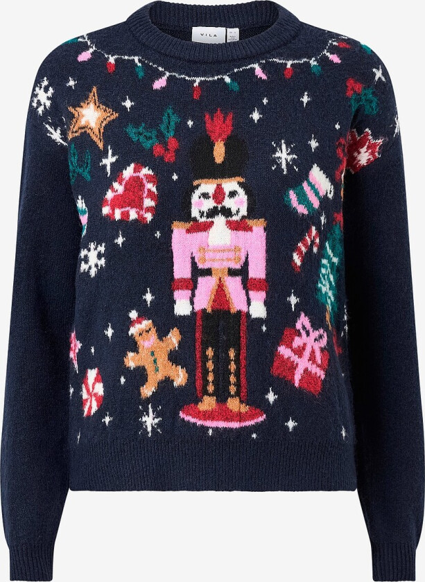 Julegenser viTin L/S Christmas Knit/ka - Blå