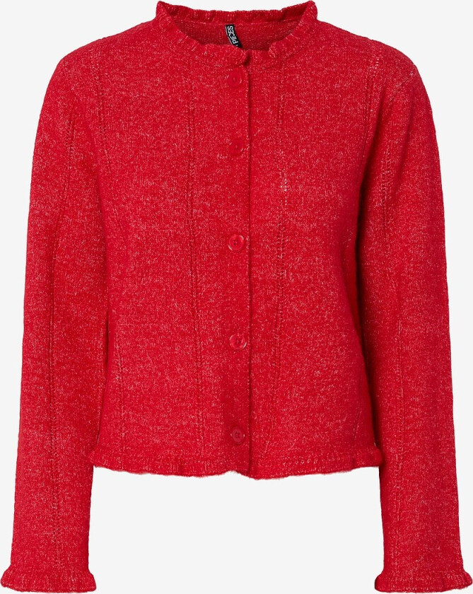 Kardigan pcJasmijn LS O-neck Knit Cardigan B - Rød