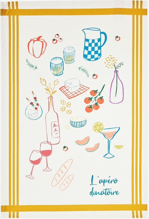 Kjøkkenhåndkle L'Apero Dinatoire 50x75 - Hvit