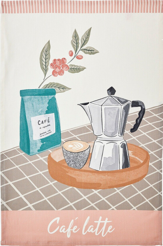 Kjøkkenhåndkle Cafe Latte 50x76 - Hvit