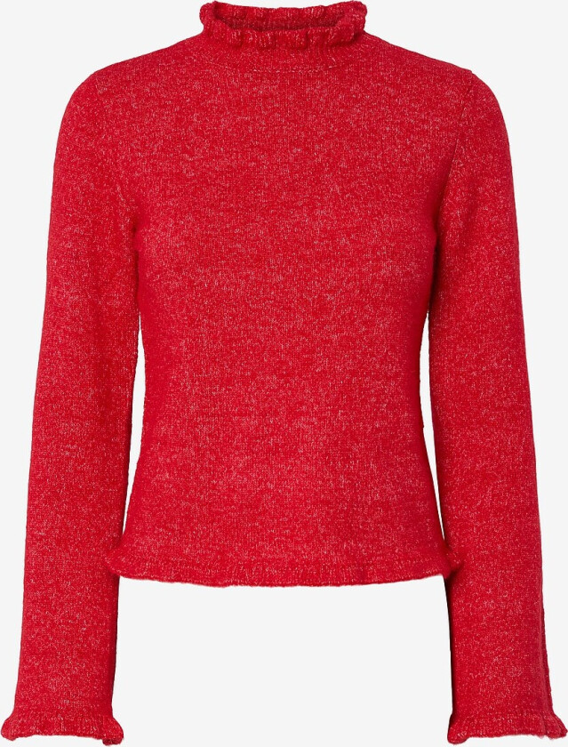 Genser pcJasmijn LS High Neck Knit - Rød