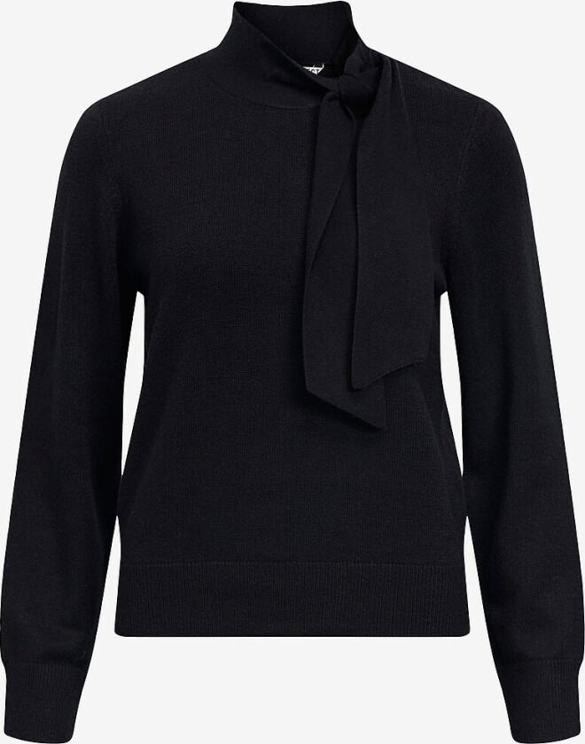 Pullover objThess L/S RE Bow Knit Pullover N - Svart