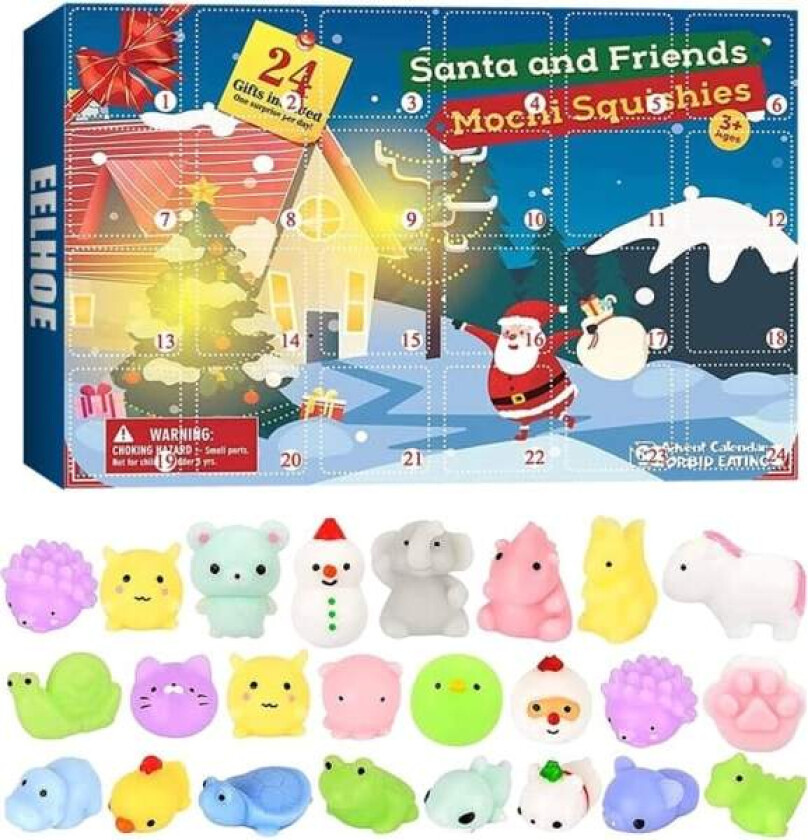 Adventskalender 24 Mochi Squishies Lekevarer Julekalender 24 Dager med Overraskelser