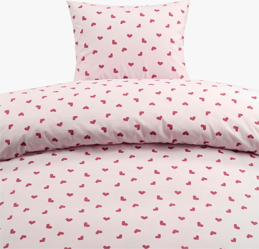 Sengesett Hjärtrud 150x210, Rosa - Sengesett - 100% Bomull