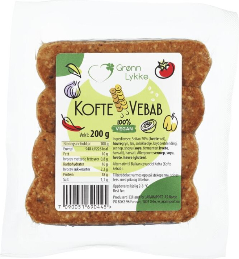 Grønn Lykke Kofte Vebab 200g