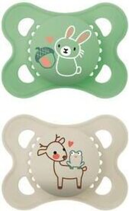 Original Silikone Smokk Grønn/Natur 0-6 mnd. - 2 stk.
