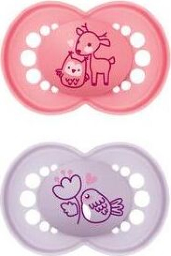 Original Silikone Smokk 6-16 mnd., Rosa/Lilla - 2 stk.