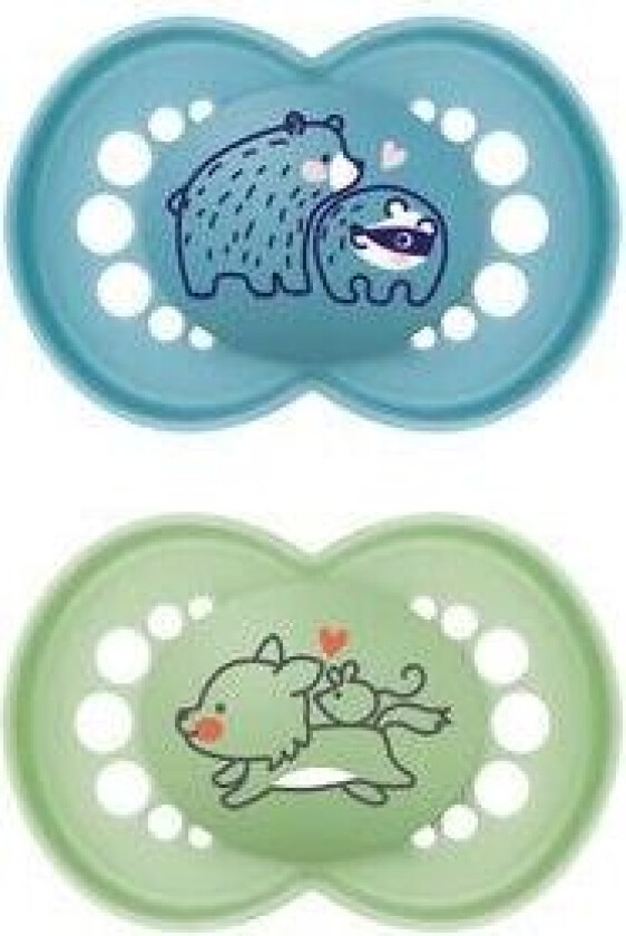 Original Silikone Smokk Blå/Grønn 16-36 mnd. - 2 stk.
